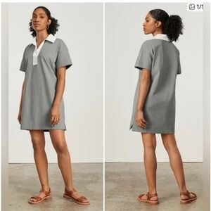 Everlane NWOT Women’s Green and White‎ Polo Rugby Shirt Dress